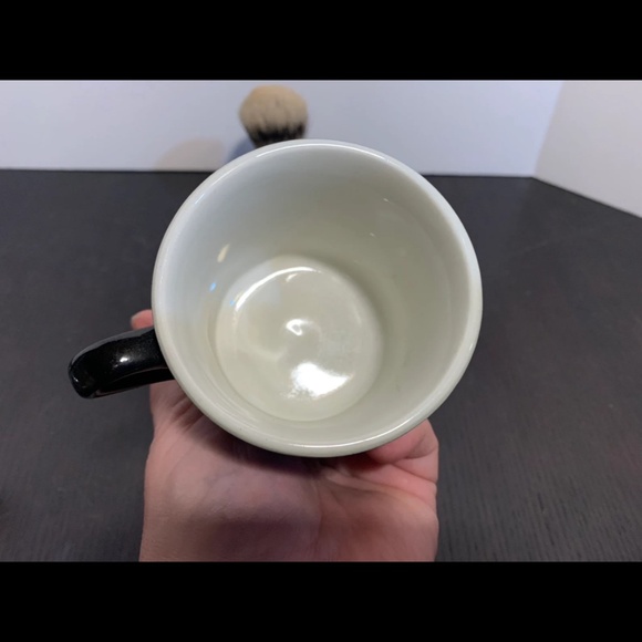 Hall China Black Glossy Ceramic Shaving Mug with Shaving Brush - Picture 8 of 10